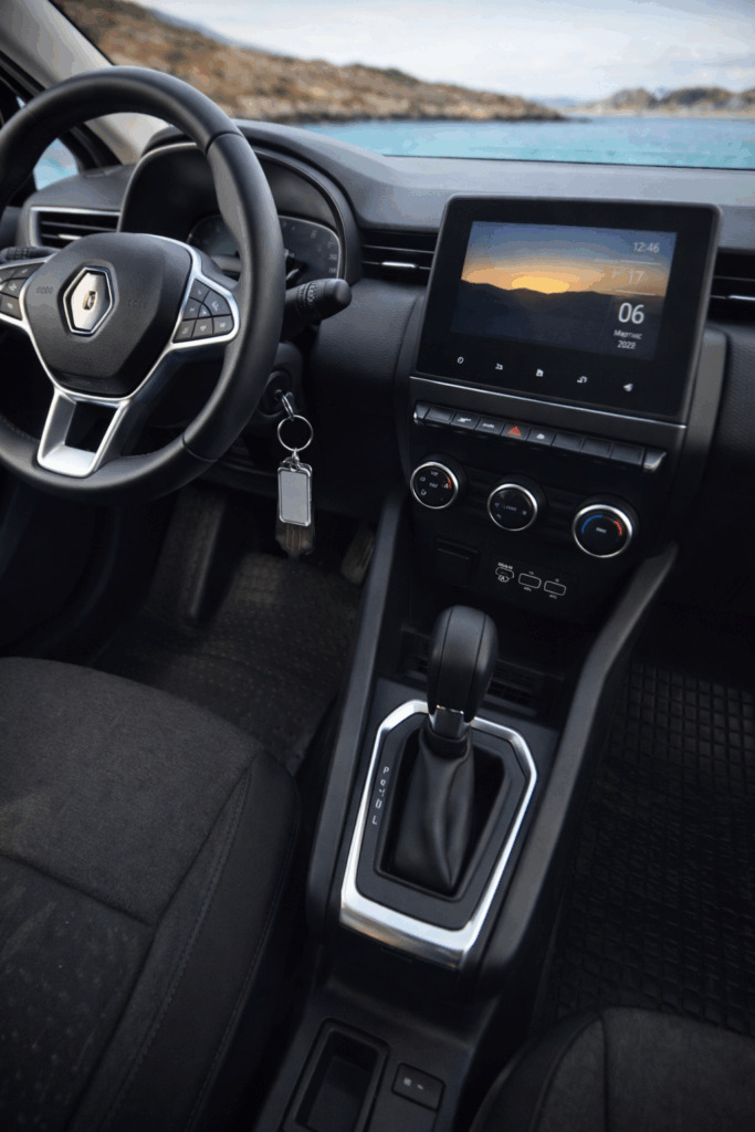 automatic gearbox car rental in Naxos inside rental vehicle